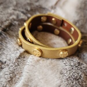 Tory Burch Gold and Brown Elegant Bracelet